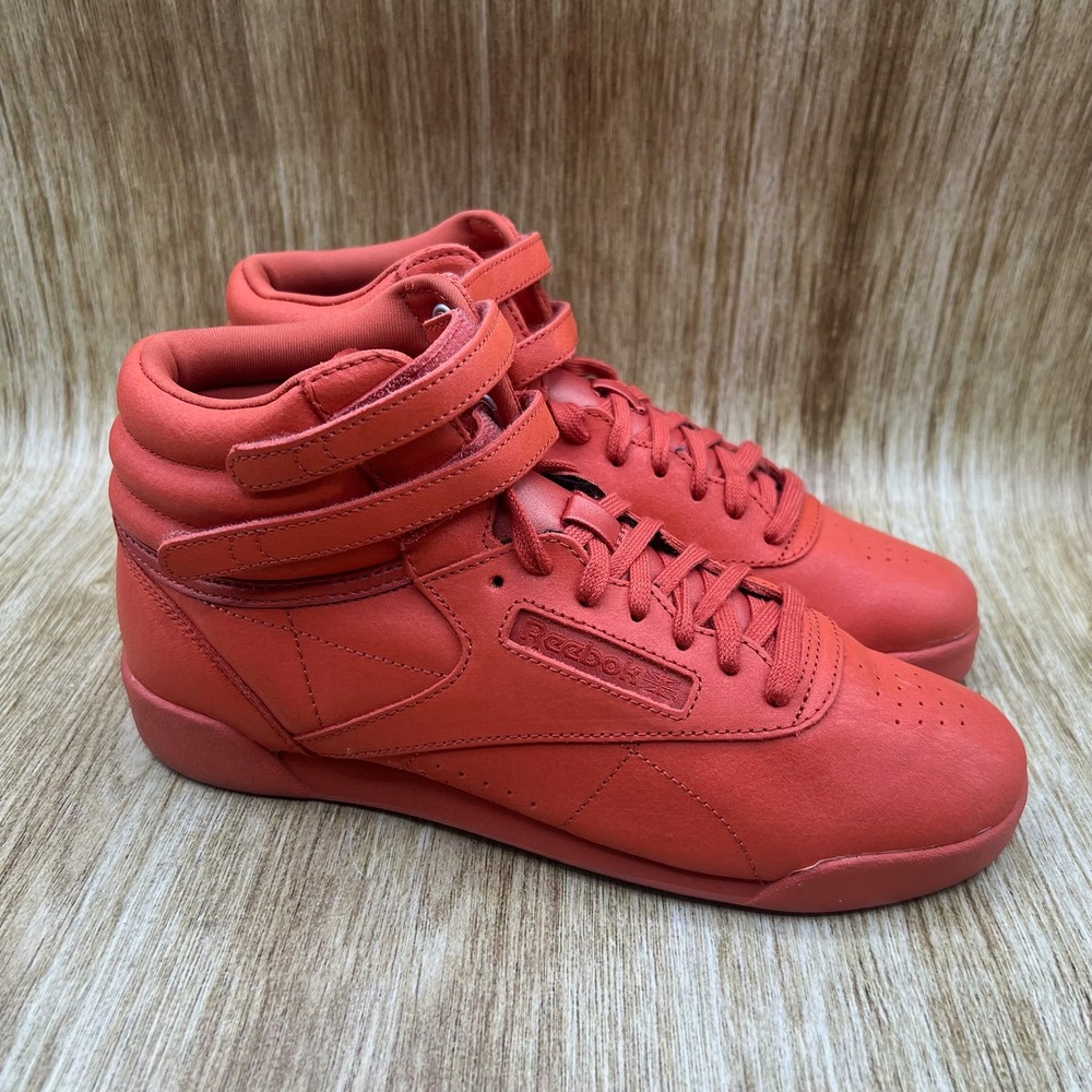 Reebok Freestyle Hi Women's Size 7 Athletic High Top Sneaker Orange Shoes CN5540
